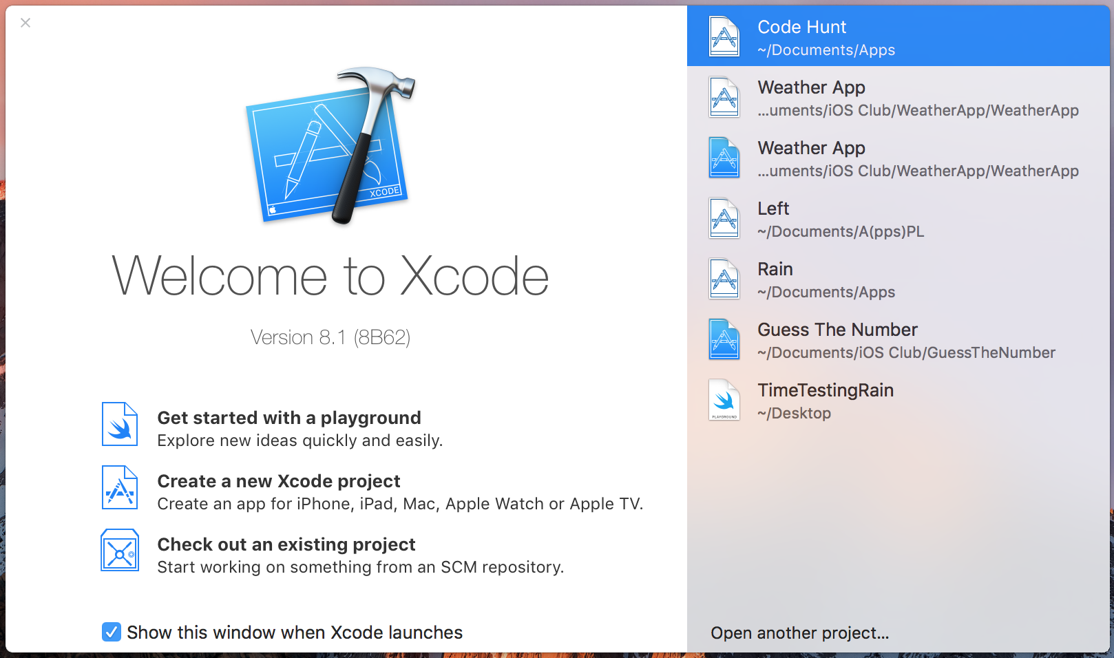 clean xcode project